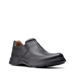 Clarks Un Brawley Step Black Leather -Clarks 26151788 W 2