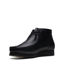 Clarks Wallabee Boot Black Leather -Clarks 26155512 W 4