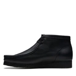 Clarks Wallabee Boot Black Leather -Clarks 26155512 W 5