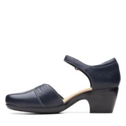 Clarks Emily Rae Navy Combination -Clarks 26164673 W 5
