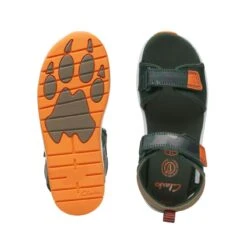 Clarks Clowder Print Older Khaki Combi -Clarks 26166105 W 7