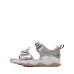 Clarks Clowder Print Toddler Silver -Clarks 26166120 W 5