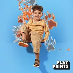 Clarks Clowder Print Kid Khaki Combi -Clarks 26166123 W 11