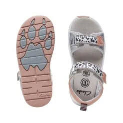 Clarks Clowder Print Kid Silver -Clarks 26166127 W 7