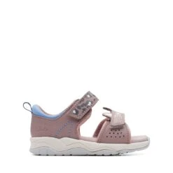 Clarks Clowder Print Toddler Grey/Pink
