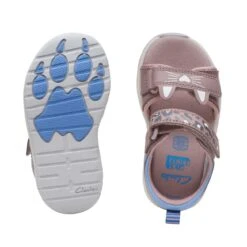 Clarks Clowder Print Toddler Grey/Pink -Clarks 26166134 W 7