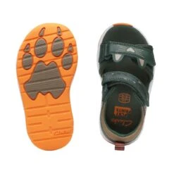 Clarks Clowder Print Toddler Khaki Combi -Clarks 26166136 W 7