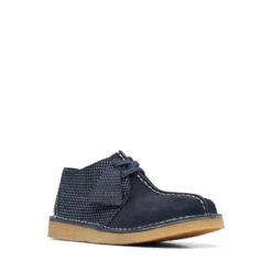 Clarks Desert Trek Older Navy Combination -Clarks 26168043 W 2