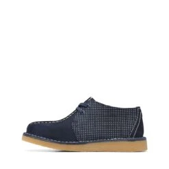 Clarks Desert Trek Older Navy Combination -Clarks 26168043 W 5