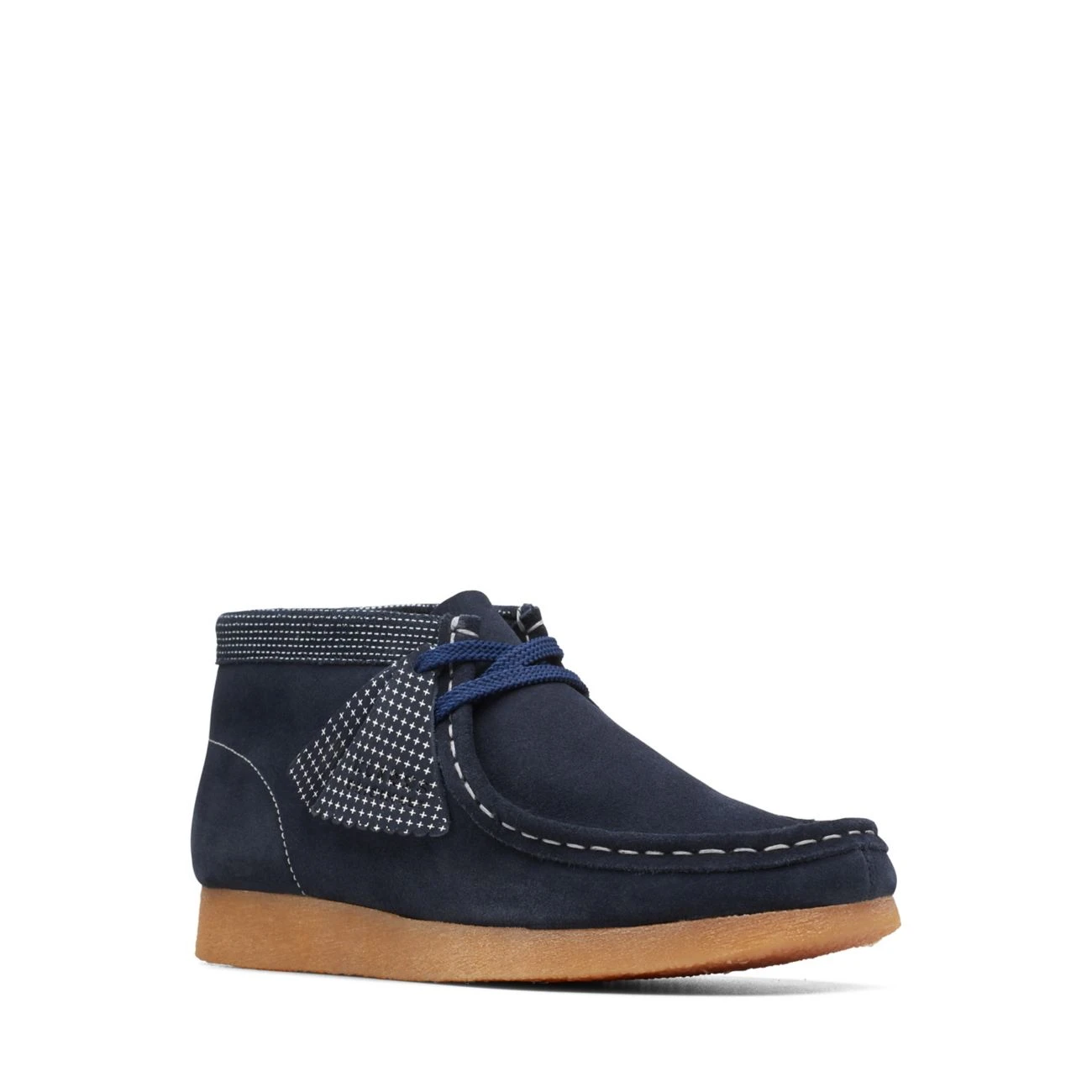 Clarks Wallabee Boot Older Navy Combination 4 Clarks Wallabee Boot Older Navy Combination - Image 2