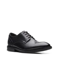 Clarks Un Hugh Lace Black Leather -Clarks 26168322 W 2