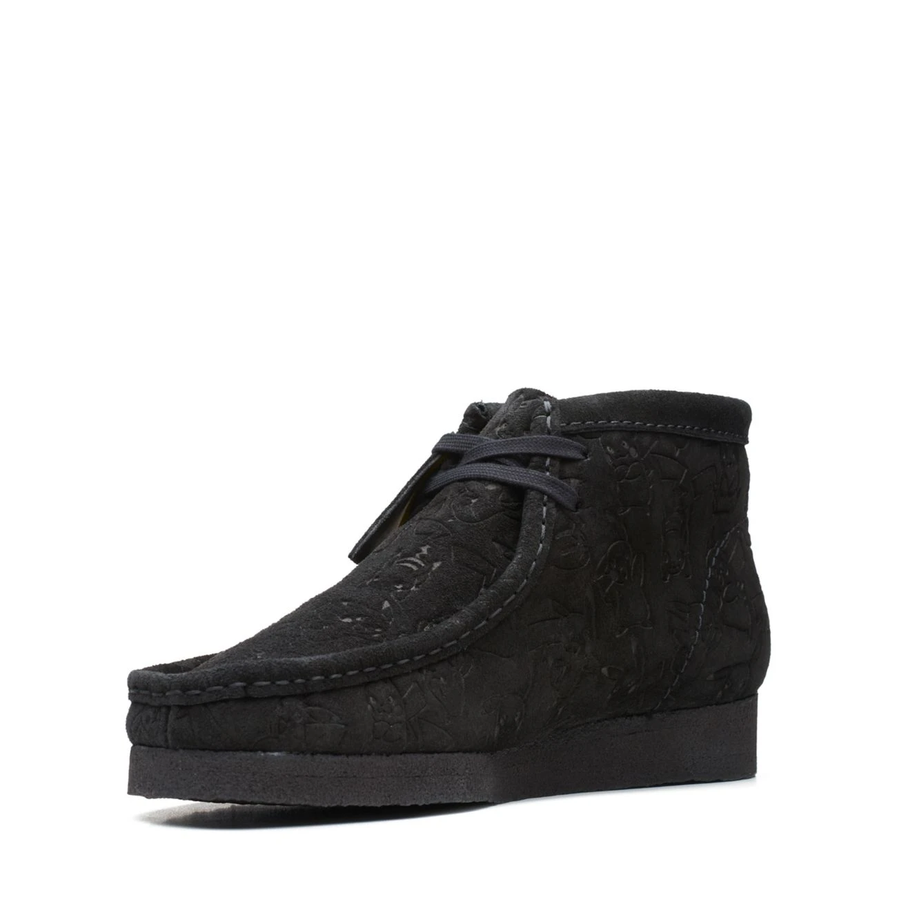 Clarks Wallabee Boot Black Embossed 6 Clarks Wallabee Boot Black Embossed - Image 4