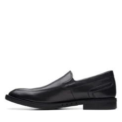 Clarks Un Hugh Step Black Leather -Clarks 26169021 W 5