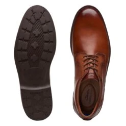 Clarks Malwood Lace Tan Leather -Clarks 26169465 W 7