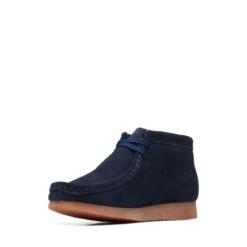 Clarks Wallabee Boot Older Navy Suede -Clarks 26169790 W 4