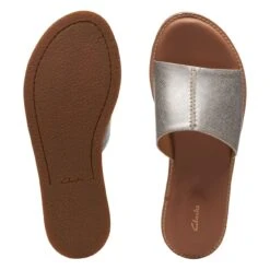 Clarks Karsea Mule Silver Metallic -Clarks 26170054 W 7