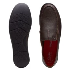 Clarks Gorwin Step Dark Brown Leather -Clarks 26170080 W 7