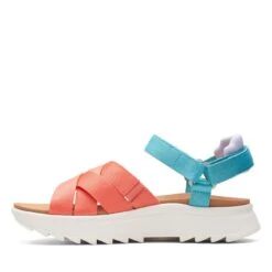 Clarks Dash Lite Cross Peach Combination -Clarks 26170426 W 5