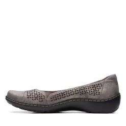 Clarks Cora Iris Pewter Metallic -Clarks 26170464 W 5
