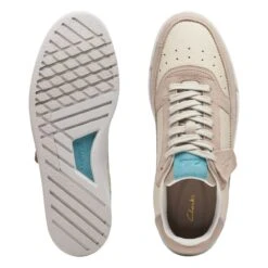 Clarks Craft Court Lace Sand Combi -Clarks 26170933 W 7