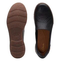 Clarks Magnolia Aster Black Leather -Clarks 26170999 W 7
