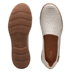 Clarks Magnolia Aster White Leather -Clarks 26171002 W 7