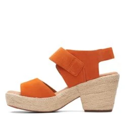 Clarks Kimmei Hi Strap Orange Suede -Clarks 26171010 W 5