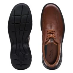 Clarks Gessler Lace Dark Tan Leather -Clarks 26171541 W 7