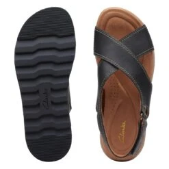 Clarks Yacht Cross Black Leather -Clarks 26172152 W 7