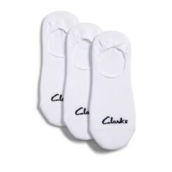 Clarks 3 Pack Solid Liner Black Multi White
