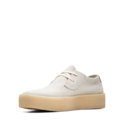 Clarks Ashcott Cup Off White Suede -Clarks 26172515 W 4