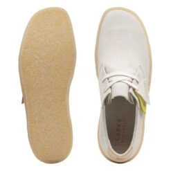 Clarks Ashcott Cup Off White Suede -Clarks 26172515 W 7