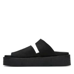 Clarks Crepe Slide Black Nubuck -Clarks 26172567 W 5