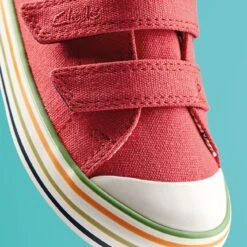 Clarks Foxing Tor Lo Toddler Red -Clarks 26173001 W 13