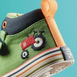 Clarks Foxing Tor Hi Toddler Green -Clarks 26173004 W 12